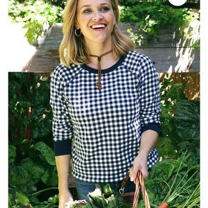 Draper James gingham print sweatshirt size S